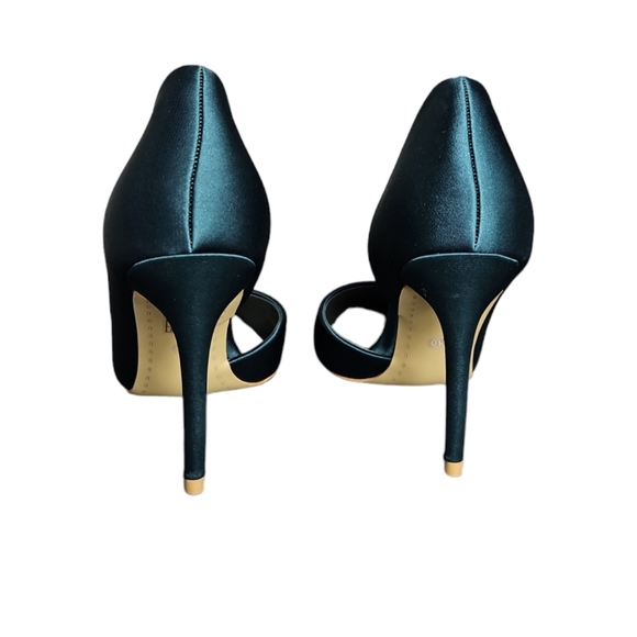 Big Tree Green Satin Heels 8.5 Sz 40 - Picture 4 of 4